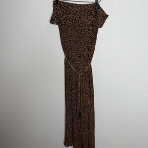 Vintage Strapless‎ Leopard Coco Bianco jumpsuit -cp